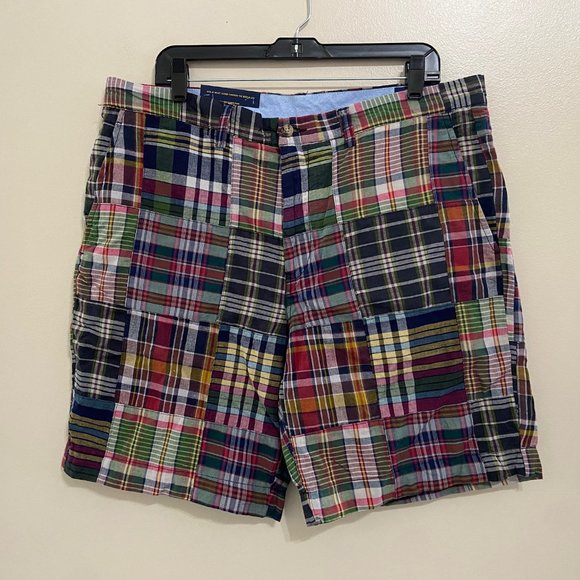 Polo Ralph Lauren Men's Classic 9" Madras Plaid Patchwork Shorts Size NEW